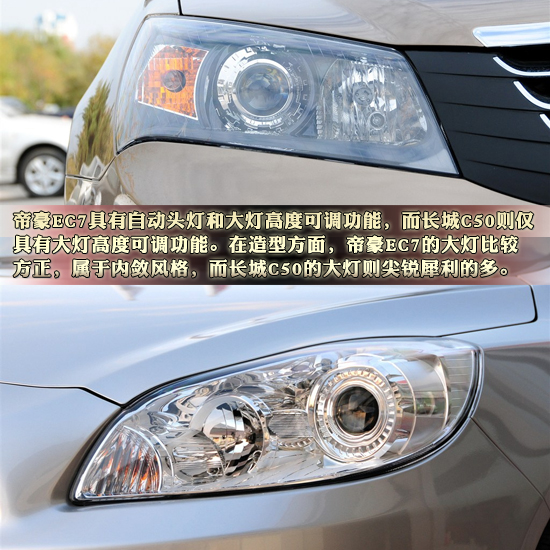  帝豪EC7对比长城C50 沉稳与运动对决